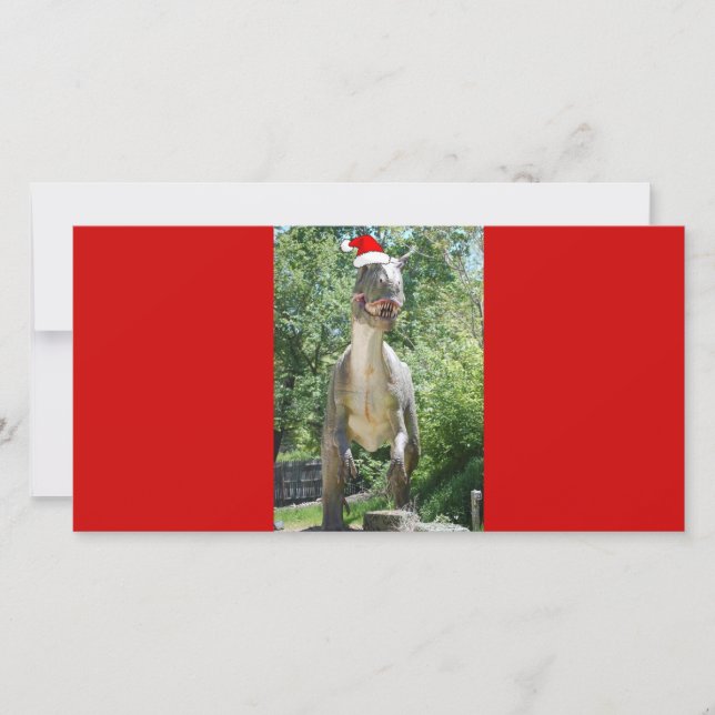 Christmas T-Rex Dinosaur Holiday Card (Front)
