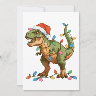 Christmas T Rex Dinosaur Xmas Dino Tyrannosaurus Holiday Card