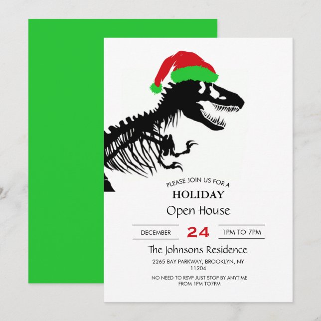 Christmas T-Rex            Invitation (Front/Back)