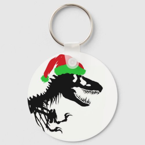 Christmas T_Rex Keychain