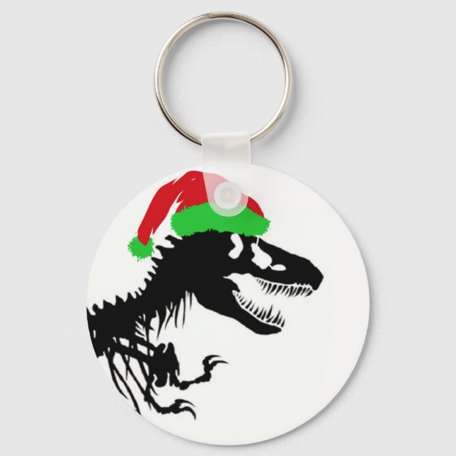 Christmas T-Rex Keychain (Front)