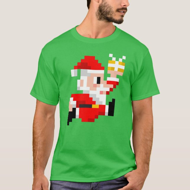 Christmas T-shirt: 8-Bit Santa Claus T-Shirt (Front)