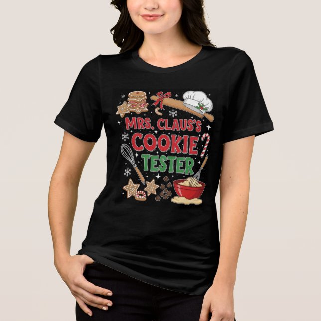 Christmas T-shirt For Bakers Cookie Lovers Tri-Blend Shirt (Front)