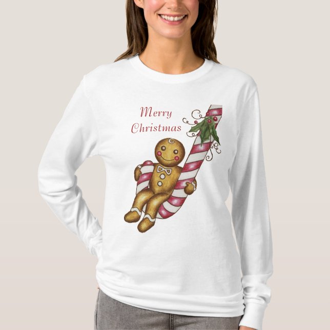 Christmas t-shirt Gingerbread Merry Christmas (Front)