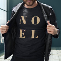 Christmas T-Shirt | Holiday Noel Gold on Black