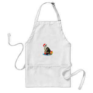 Christmas tabby cat and cute little angel adult apron