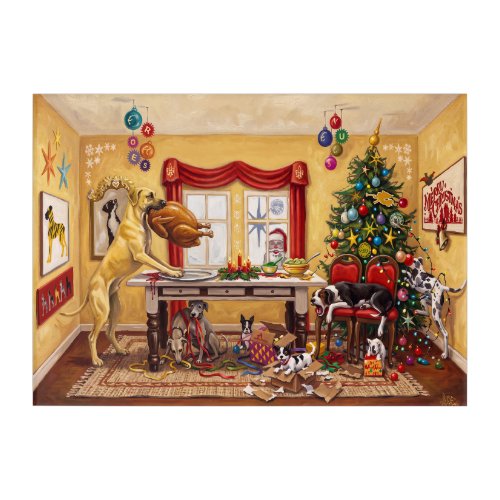 Christmas Table Great Danes Acrylic Print