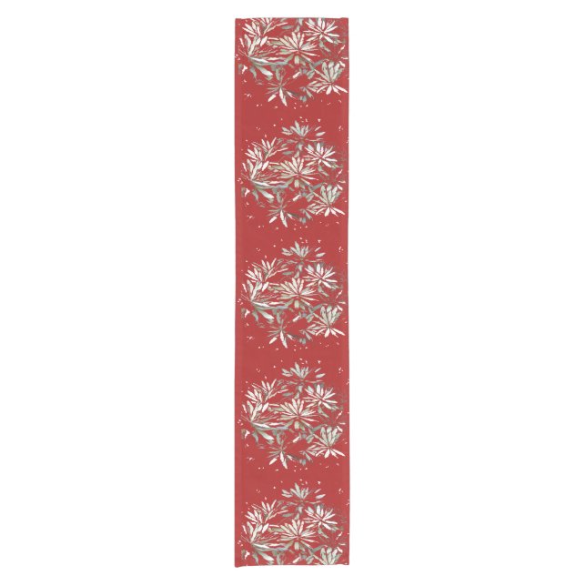 Christmas Table Runner with a red background (Front)