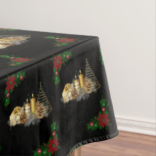 Christmas Tablecloth, Christmas Candle Tablecloth