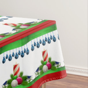 Christmas Tablecloth, Christmas Candle Tablecloth