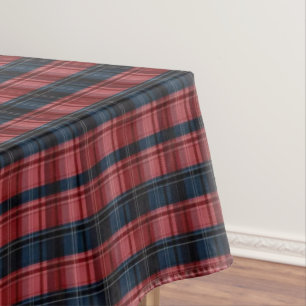 Christmas Tablecloth Classic Navy Blue & Red Plaid