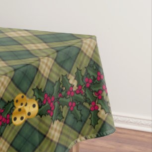 Christmas Tablecloth, Green Plaid 60 x 104 Tablecloth