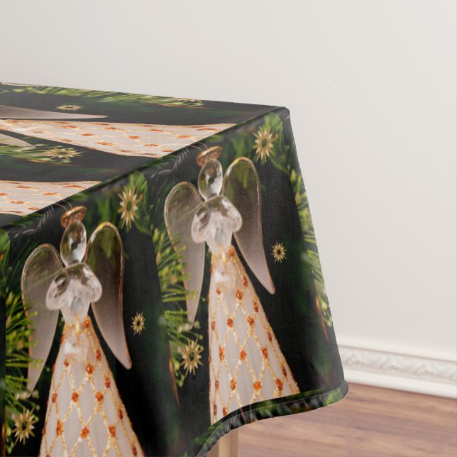 Christmas Tablecloth, Merry Christmas, Angel Tablecloth (In Situ)