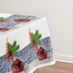 Christmas Tablecloth, Merry Christmas, Candle Tablecloth