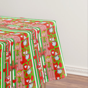 Christmas Tablecloth, Merry Christmas, Elf Tablecloth