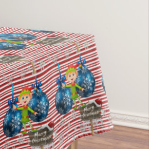 Christmas Tablecloth, Merry Christmas, Elf Tablecloth