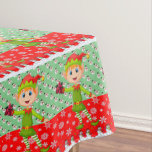 Christmas Tablecloth, Merry Christmas, Elf Tablecloth