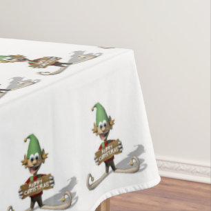 Christmas Tablecloth, Merry Christmas, Elf Tablecloth