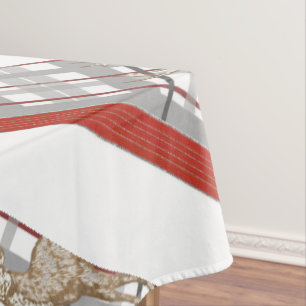 Christmas Tablecloth, Merry Christmas Reindeer Tablecloth