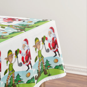 Christmas Tablecloth, Merry Christmas, Santa Golf Tablecloth