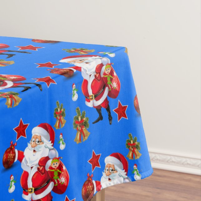 Christmas Tablecloth, Merry Christmas, Santa Tablecloth (In Situ)