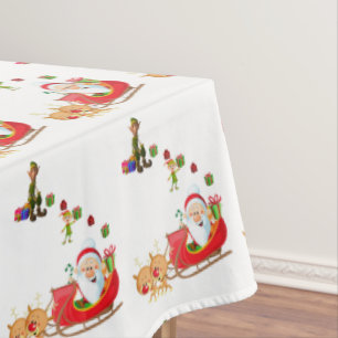 Christmas Tablecloth, Merry Christmas, Santa Tablecloth