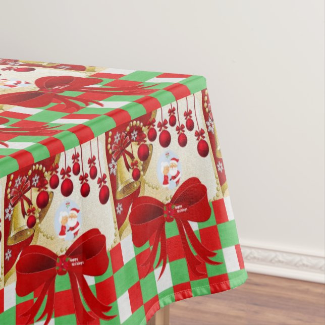 Christmas Tablecloth, Merry Christmas, Santa Tablecloth (In Situ)