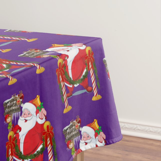 Christmas Tablecloth, Merry Christmas, Santa Tablecloth (In Situ)