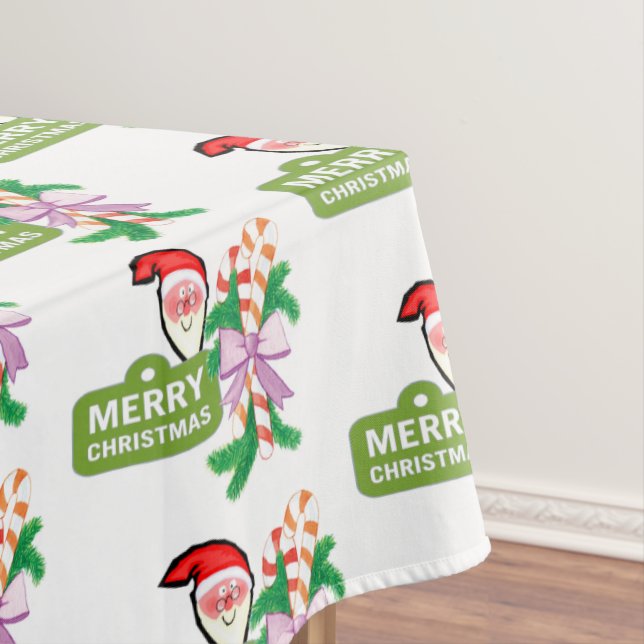 Christmas Tablecloth, Merry Christmas Santa  Tablecloth (In Situ)