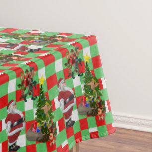 Christmas Tablecloth, Merry Christmas, Santa Tablecloth