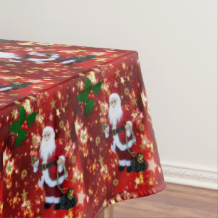Christmas Tablecloth, Merry Christmas, Santa Tablecloth