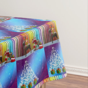 Christmas Tablecloth, Merry Christmas, Santa Tablecloth