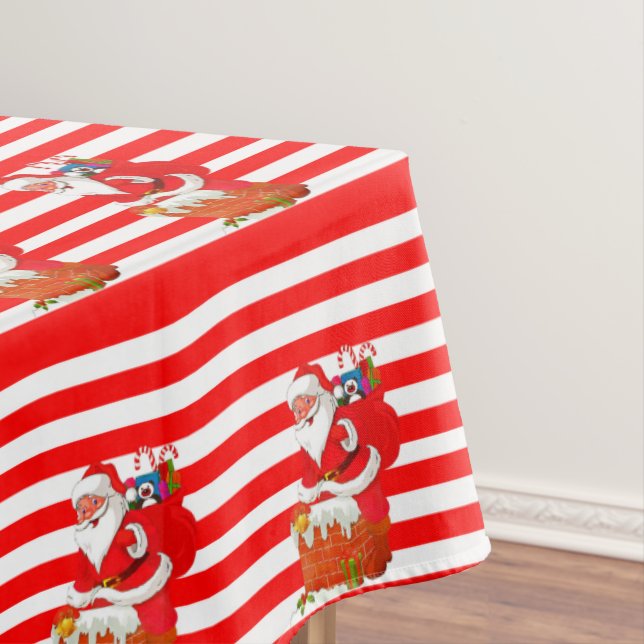 Christmas Tablecloth, Merry Christmas, Santa Tablecloth (In Situ)