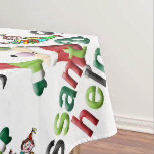 Christmas Tablecloth, Merry Christmas Santa's Help Tablecloth