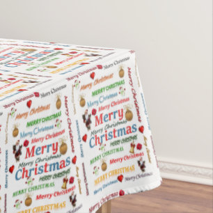 Christmas Tablecloth, Merry Christmas Tablecloth