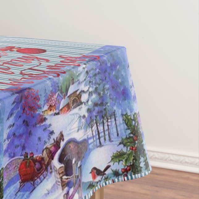 Christmas Tablecloth, Merry Christmas Tablecloth (In Situ)