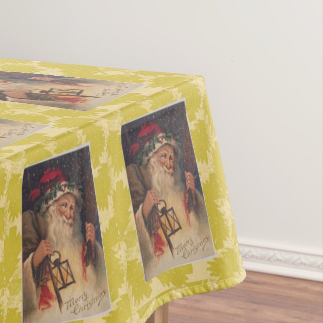 Christmas Tablecloth, Merry Christmas, Vintage Tablecloth (In Situ)
