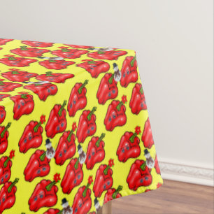 Christmas Tablecloth, Red Peppers Snowman  Tablecloth