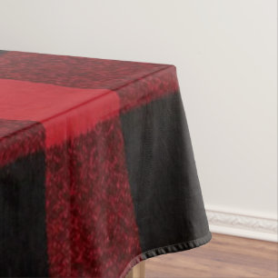 Christmas Tablecloth Red Plaid Black Bear