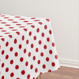 Christmas Tablecloth Red Polka Dot Polkadot Poka