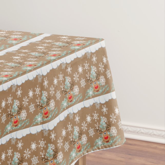 Christmas Tablecloth, Reindeer Tablecloth (In Situ)