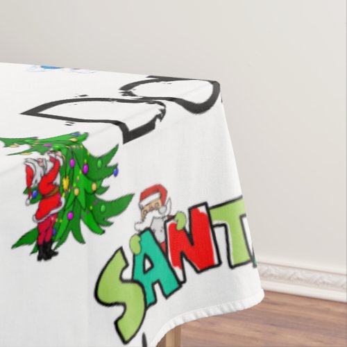 Christmas Tablecloth Santa is coming to your town Tablecloth