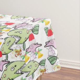 Christmas Tablecloth, Shark Snowman  Tablecloth