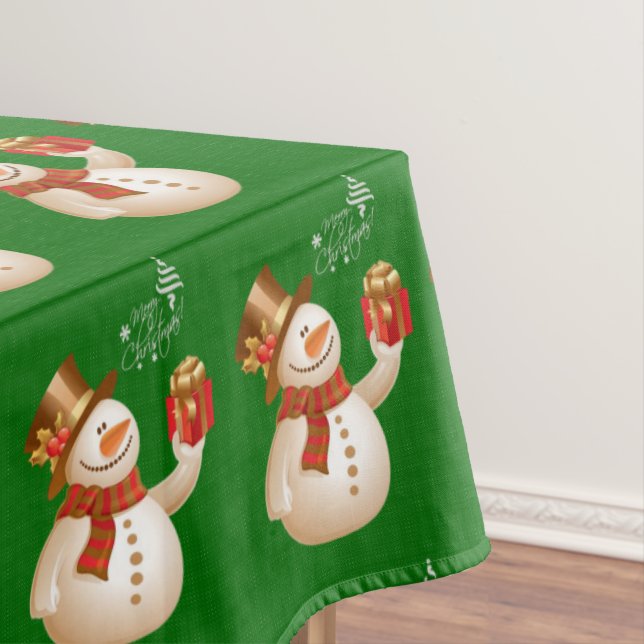 Christmas Tablecloth, Snowman Tablecloth (In Situ)