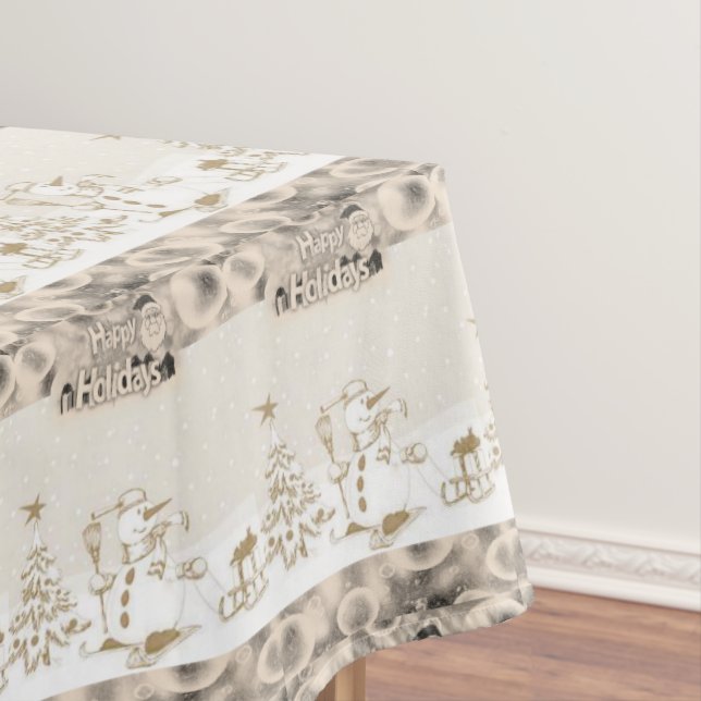 Christmas Tablecloth, Snowman Tablecloth (In Situ)