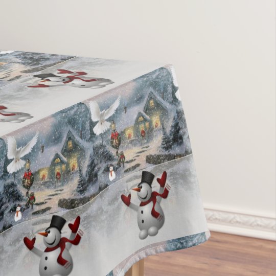 Christmas Tablecloth, Snowman Tablecloth