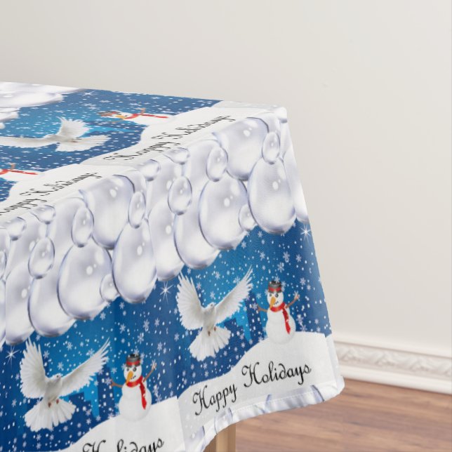 Christmas Tablecloth, Snowman Tablecloth (In Situ)