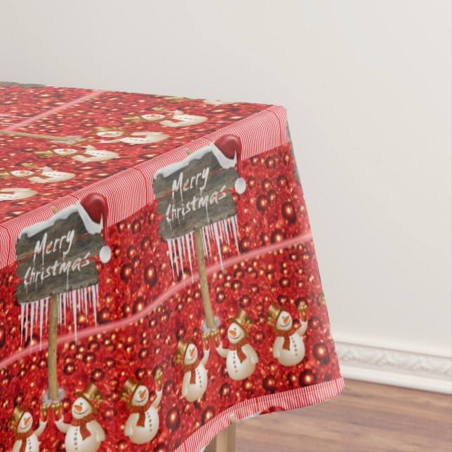 Christmas Tablecloth, Snowman Tablecloth (In Situ)