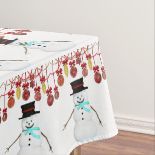 Christmas Tablecloth, Snowman Tablecloth