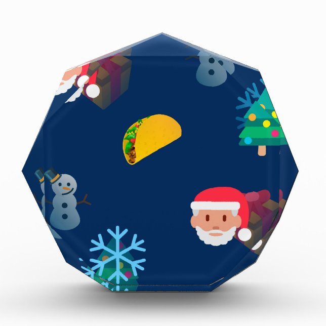 christmas taco emoji acrylic award (Front)